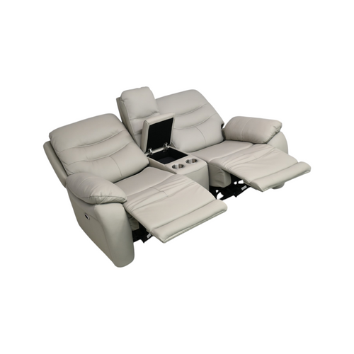 Latitude Run Kircho Genuine Cow Top Leather Pillow Top Arms Power Reclining Living Room Loveseat, image 10