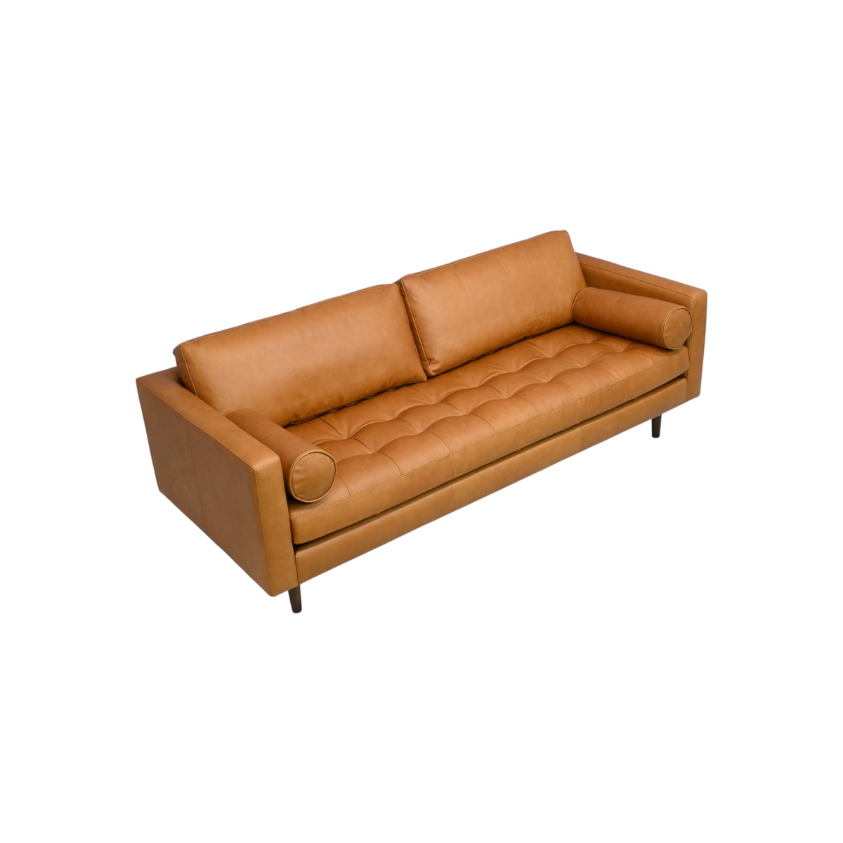 Poly & Bark Napa Full-Grain Genuine Italian Leather Sofa - Cognac Tan