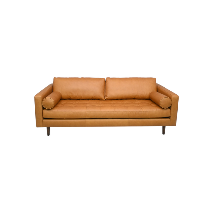 Poly & Bark Napa Full-Grain Genuine Italian Leather Sofa - Cognac Tan, image 2