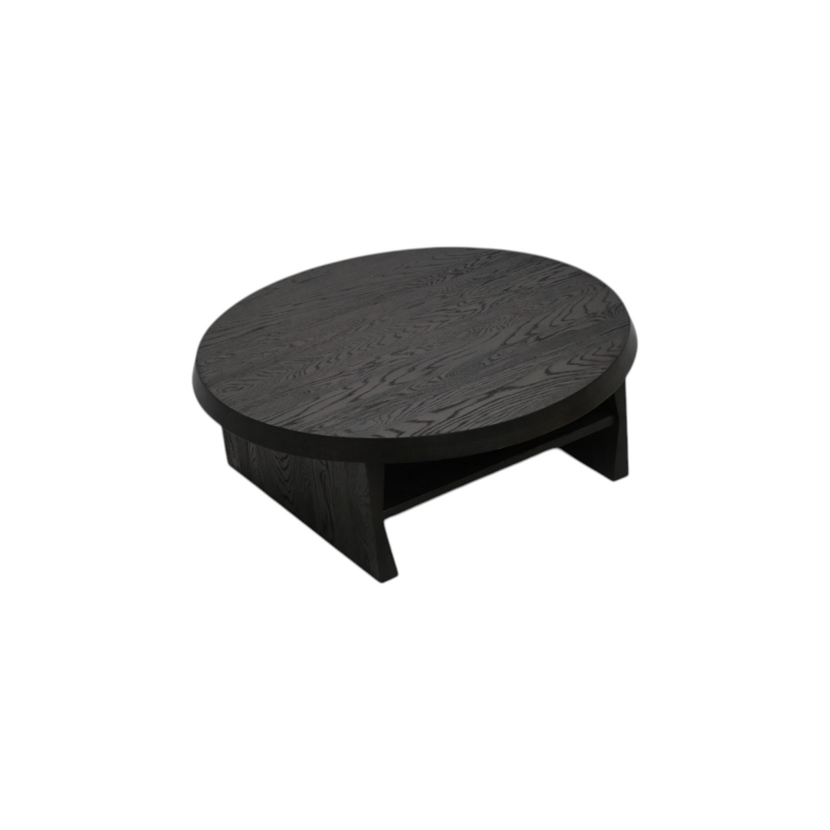 Kydeco Round Coffee Table - Dark Brown Oak
