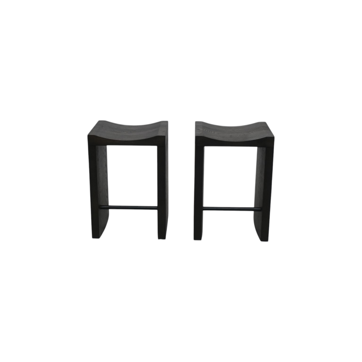 Kydeco Hollow Counter Stool Set of 2 - Dark Brown Oak