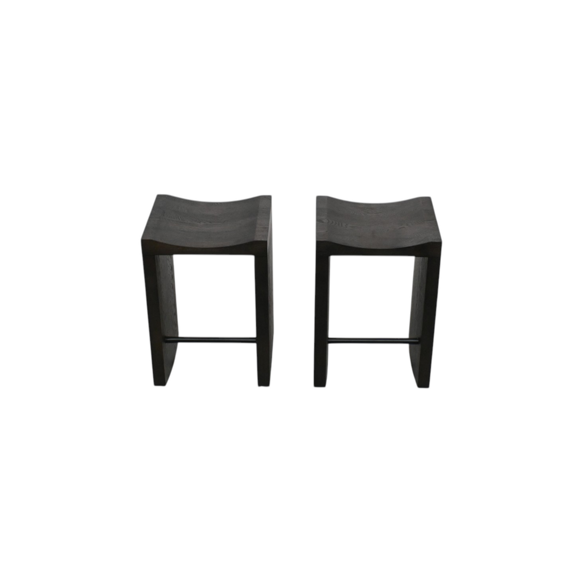Kydeco Hollow Counter Stool Set of 2 - Dark Brown Oak