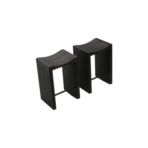 Kydeco Hollow Counter Stool Set of 2 - Dark Brown Oak, image 3