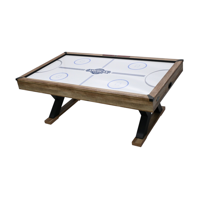American Legend Kirkwood 84” Air Powered Hockey Table with Rustic Wood Finish, K-Shaped Legs and Modern Design, image 3