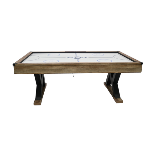 American Legend Kirkwood 84” Air Powered Hockey Table with Rustic Wood Finish, K-Shaped Legs and Modern Design, image 2