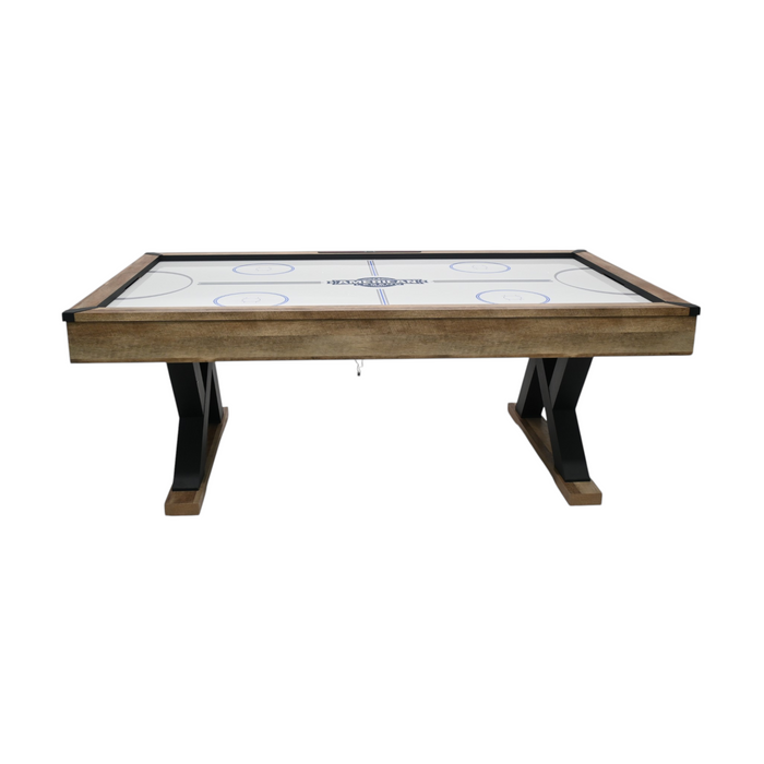 American Legend Kirkwood 84” Air Powered Hockey Table with Rustic Wood Finish, K-Shaped Legs and Modern Design, image 2
