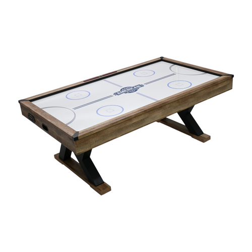 American Legend Kirkwood 84” Air Powered Hockey Table with Rustic Wood Finish, K-Shaped Legs and Modern Design, image 5