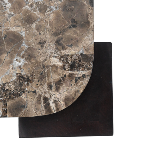 Atrium Coffee Table Brushed Walnut Emperador Marble, image 6