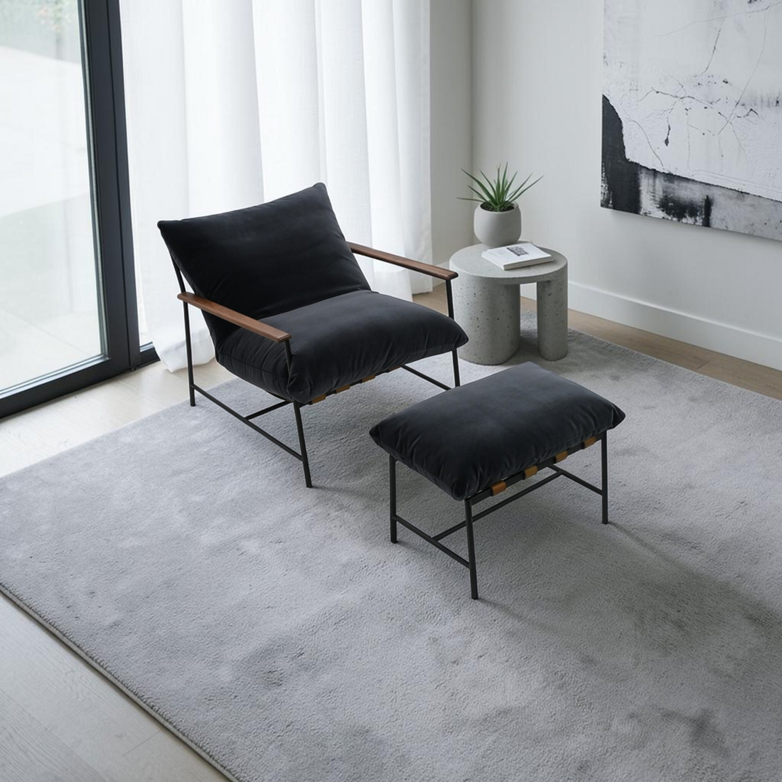 Denver Modern Vail Lounge Chair and Ottoman Set