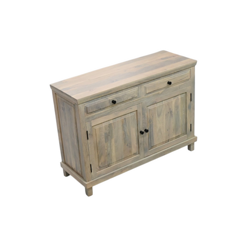 Dovetail Furniture Barett Solid Mango Wood 2-Door Sideboard with Drawers, Light Warm Wash, image 3