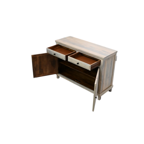 Dovetail Furniture Barett Solid Mango Wood 2-Door Sideboard with Drawers, Light Warm Wash, image 8