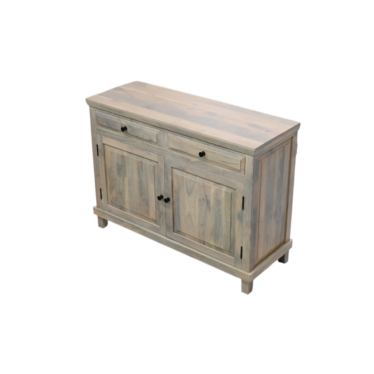 Dovetail Furniture Barett Solid Mango Wood 2-Door Sideboard with Drawers, Light Warm Wash