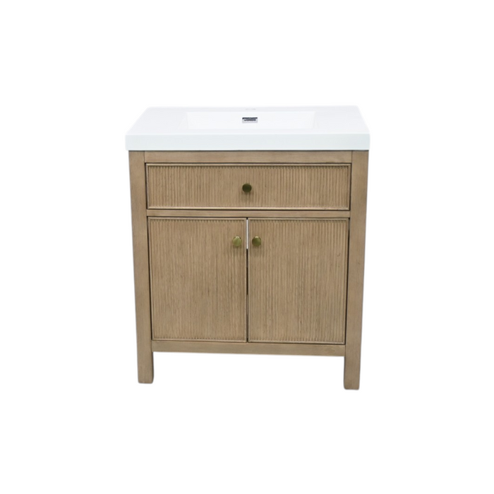 Birch Lane Lala Single Bathroom Vanity in Engineered Stone Integrated Sink Without Mirror, image 2
