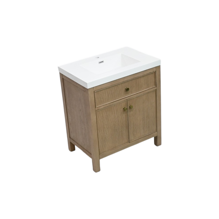 Birch Lane Lala Single Bathroom Vanity in Engineered Stone Integrated Sink Without Mirror, image 3