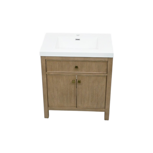Birch Lane Lala Single Bathroom Vanity in Engineered Stone Integrated Sink Without Mirror, image 4