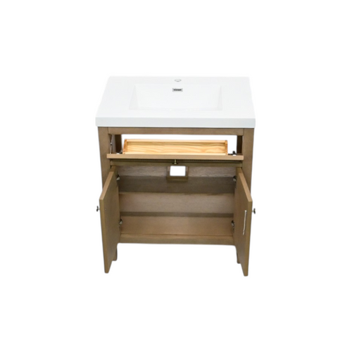 Birch Lane Lala Single Bathroom Vanity in Engineered Stone Integrated Sink Without Mirror, image 6
