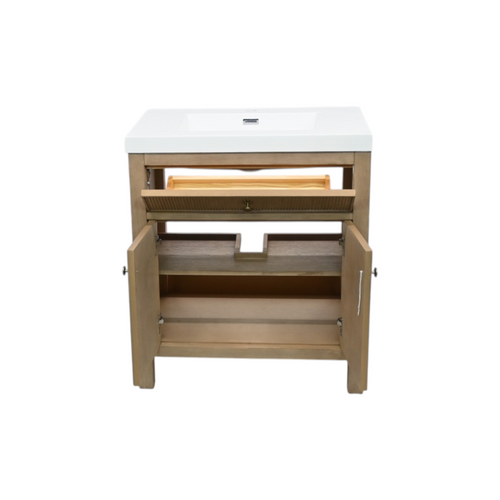 Birch Lane Lala Single Bathroom Vanity in Engineered Stone Integrated Sink Without Mirror, image 8