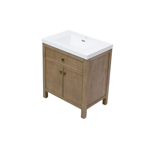 Birch Lane Lala Single Bathroom Vanity in Engineered Stone Integrated Sink Without Mirror, image 5