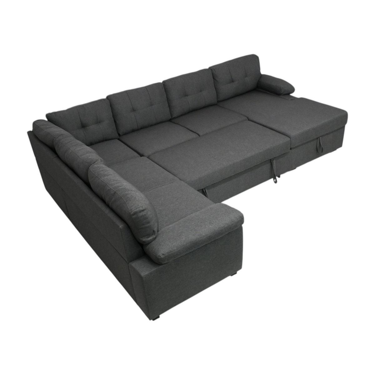 Latitude Run Aine Fabric Sectional Sleeper Sofa (Pull-Out Bed) With Storage Chaise