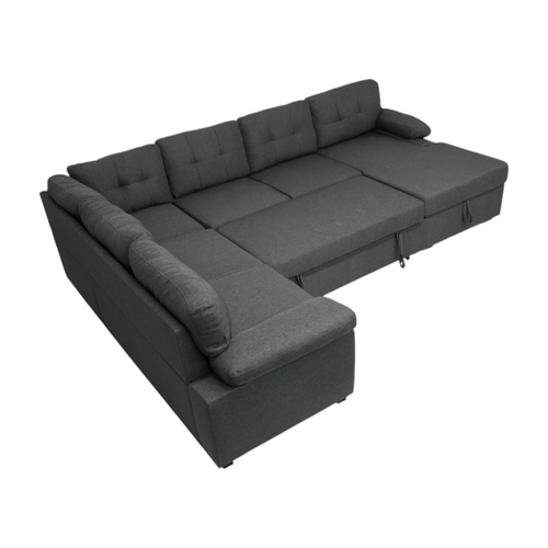 Latitude Run Aine Fabric Sectional Sleeper Sofa (Pull-Out Bed) With Storage Chaise, image 4