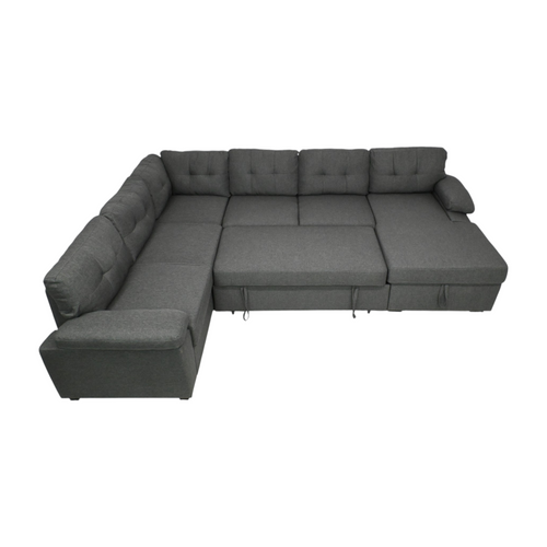 Latitude Run Aine Fabric Sectional Sleeper Sofa (Pull-Out Bed) With Storage Chaise, image 5