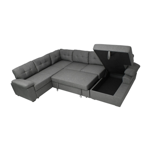 Latitude Run Aine Fabric Sectional Sleeper Sofa (Pull-Out Bed) With Storage Chaise, image 10