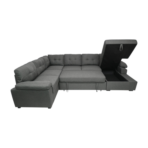 Latitude Run Aine Fabric Sectional Sleeper Sofa (Pull-Out Bed) With Storage Chaise, image 8