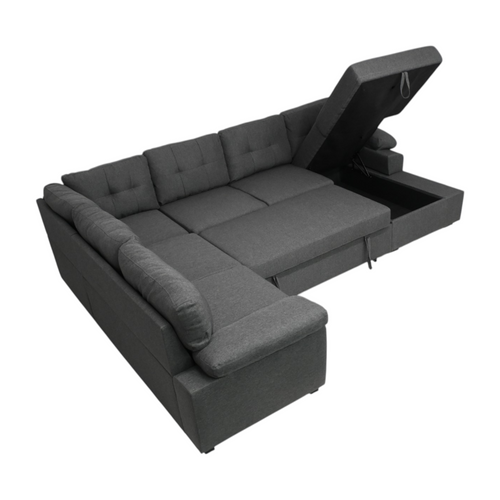 Latitude Run Aine Fabric Sectional Sleeper Sofa (Pull-Out Bed) With Storage Chaise, image 7