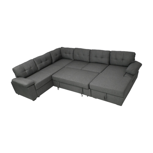 Latitude Run Aine Fabric Sectional Sleeper Sofa (Pull-Out Bed) With Storage Chaise, image 6
