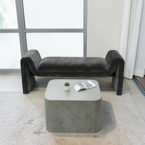 Uttermost Manson Modern Charcoal Bench, image 1