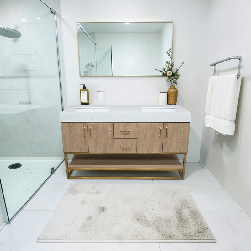 Vinnova Alistair Double Bathroom Vanity With Engineered Stone Top
