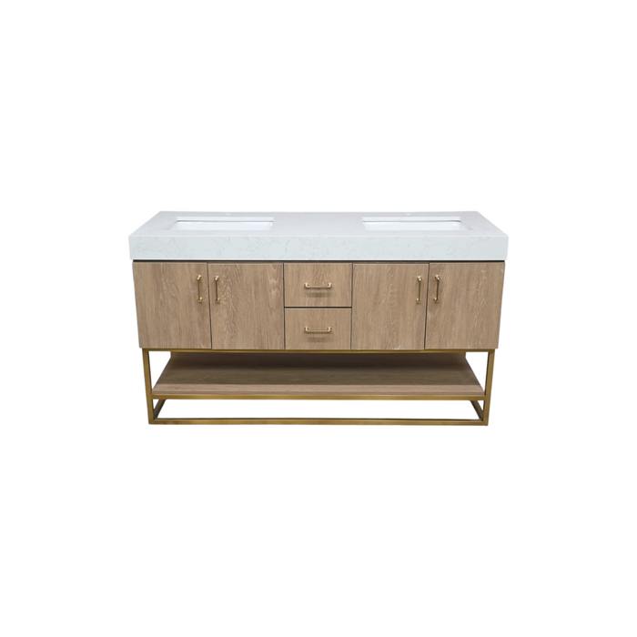 Vinnova Alistair Double Bathroom Vanity With Engineered Stone Top, image 2