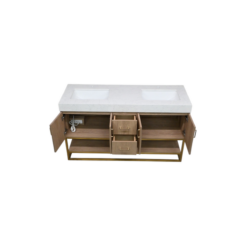 Vinnova Alistair Double Bathroom Vanity With Engineered Stone Top, image 3