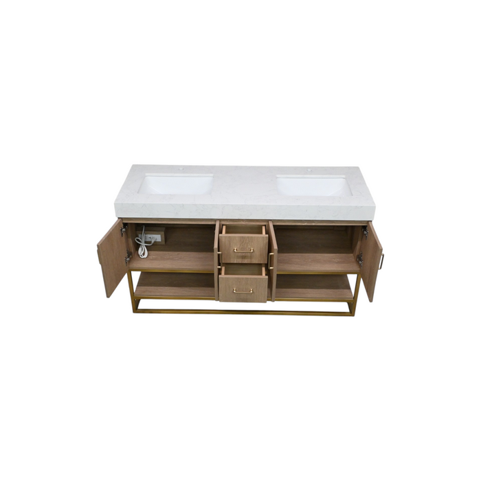 Vinnova Alistair Double Bathroom Vanity With Engineered Stone Top, image 3