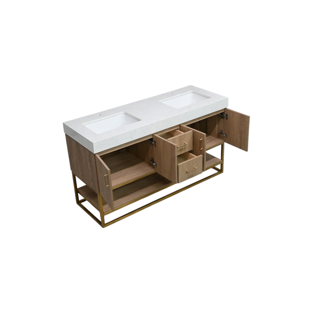 Vinnova Alistair Double Bathroom Vanity With Engineered Stone Top