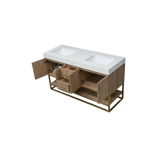 Vinnova Alistair Double Bathroom Vanity With Engineered Stone Top, image 6