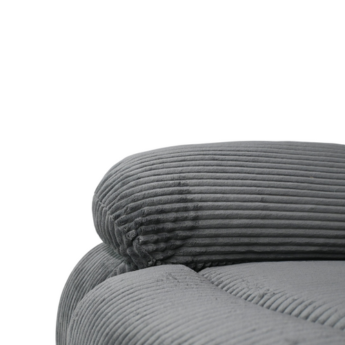 Latitude Run Dark Grey Corduroy 3-Seat Manual Recliner Sofa With Drop-Down Table & Cup Holders, image 10
