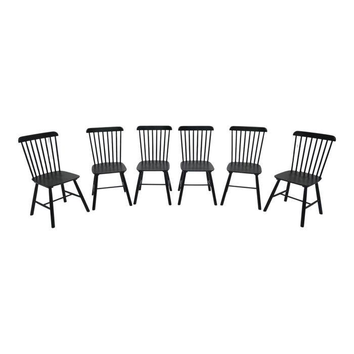 George Oliver Mid-Century Solid Wood Windsor Dining Chairs, Zero-Benzene Water-Based Paint Farmhouse Side Chairs with Spindle Back for Dining Room Kitchen & More (Set of 6), image 2