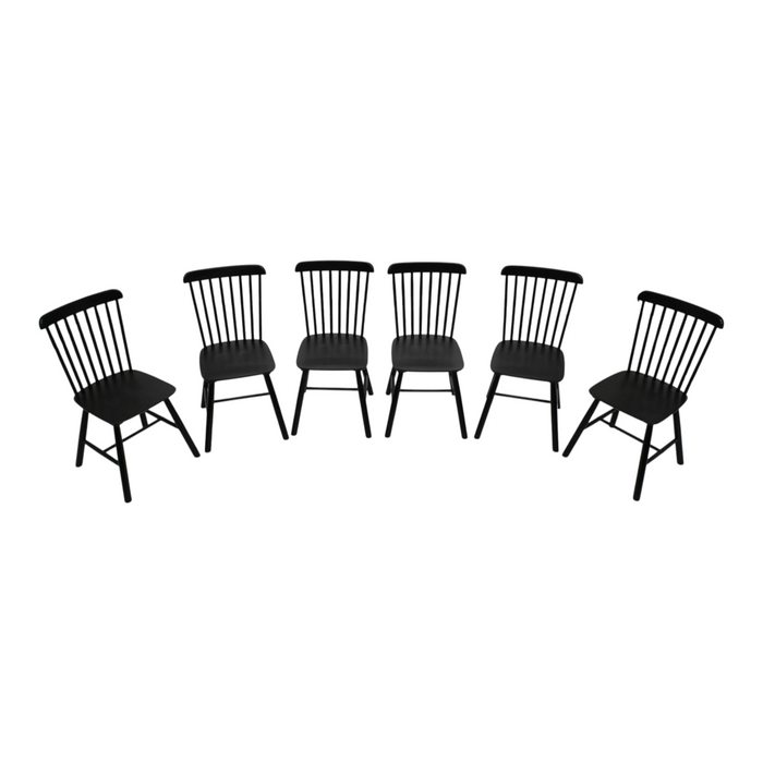 George Oliver Mid-Century Solid Wood Windsor Dining Chairs, Zero-Benzene Water-Based Paint Farmhouse Side Chairs with Spindle Back for Dining Room Kitchen & More (Set of 6), image 3