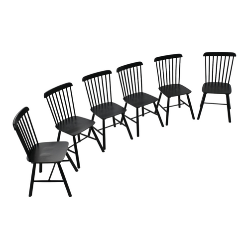 George Oliver Mid-Century Solid Wood Windsor Dining Chairs, Zero-Benzene Water-Based Paint Farmhouse Side Chairs with Spindle Back for Dining Room Kitchen & More (Set of 6), image 4