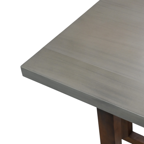 17 Stories Rectangular Solid Wood Dining Table in Cement Gray, image 6