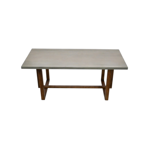 17 Stories Rectangular Solid Wood Dining Table in Cement Gray