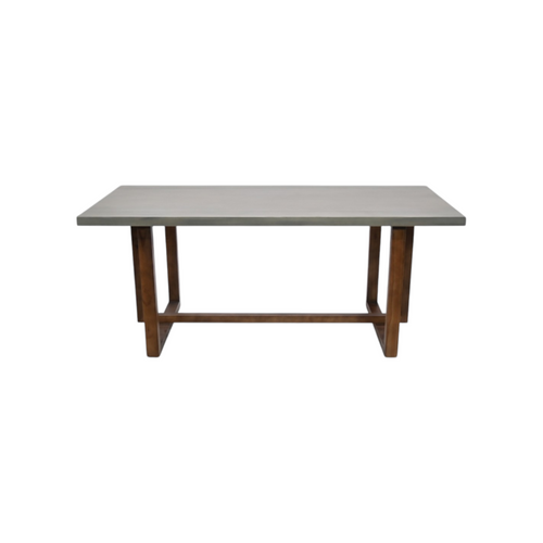 17 Stories Rectangular Solid Wood Dining Table in Cement Gray, image 4