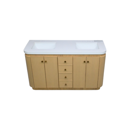 Ancerre Designs Aston Bath Vanity Set in American Oak Finish with Alpine White Quartz Top, image 4