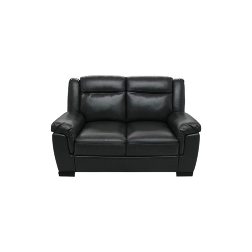 Latitude Run Jacob Grey Contemporary Faux Leather Loveseat With Pillow Top Arms, image 2