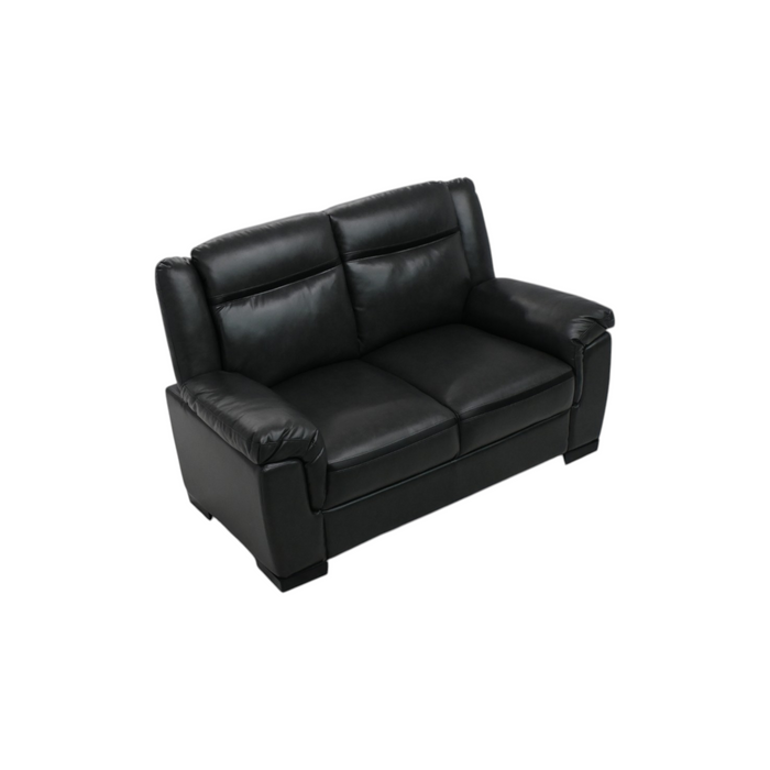 Latitude Run Jacob Grey Contemporary Faux Leather Loveseat With Pillow Top Arms, image 3