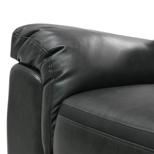 Latitude Run Jacob Grey Contemporary Faux Leather Loveseat With Pillow Top Arms, image 6