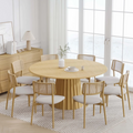 Latitude Run Solid Wood Dining Table Round Pedestal Kitchen Table