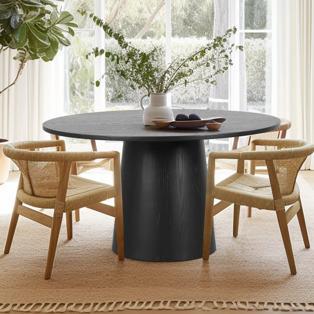 Ophelia & Co. Hikeem Solid Oak Round Pedestal Dining Table