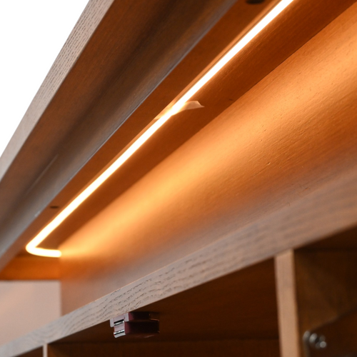 POVISON Selene Slatted Media Console With LED Lighting, image 10